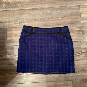 Blue and Black Skirt with Pockets, Size 12